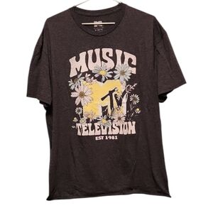 MTV Music Television Women's T-Shirt - Charcoal Gray XL